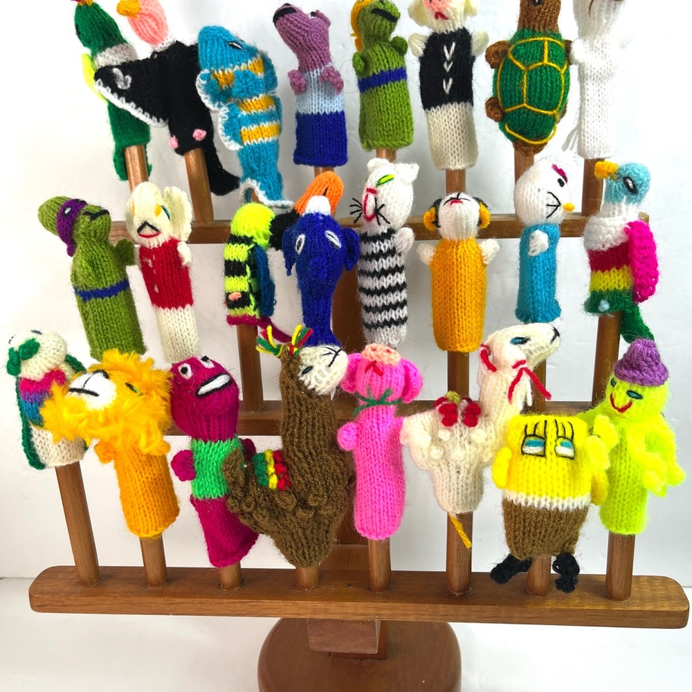 Finger Puppets Wholesale Lot 20  Finger Puppets Hand knitted Assorted Designs